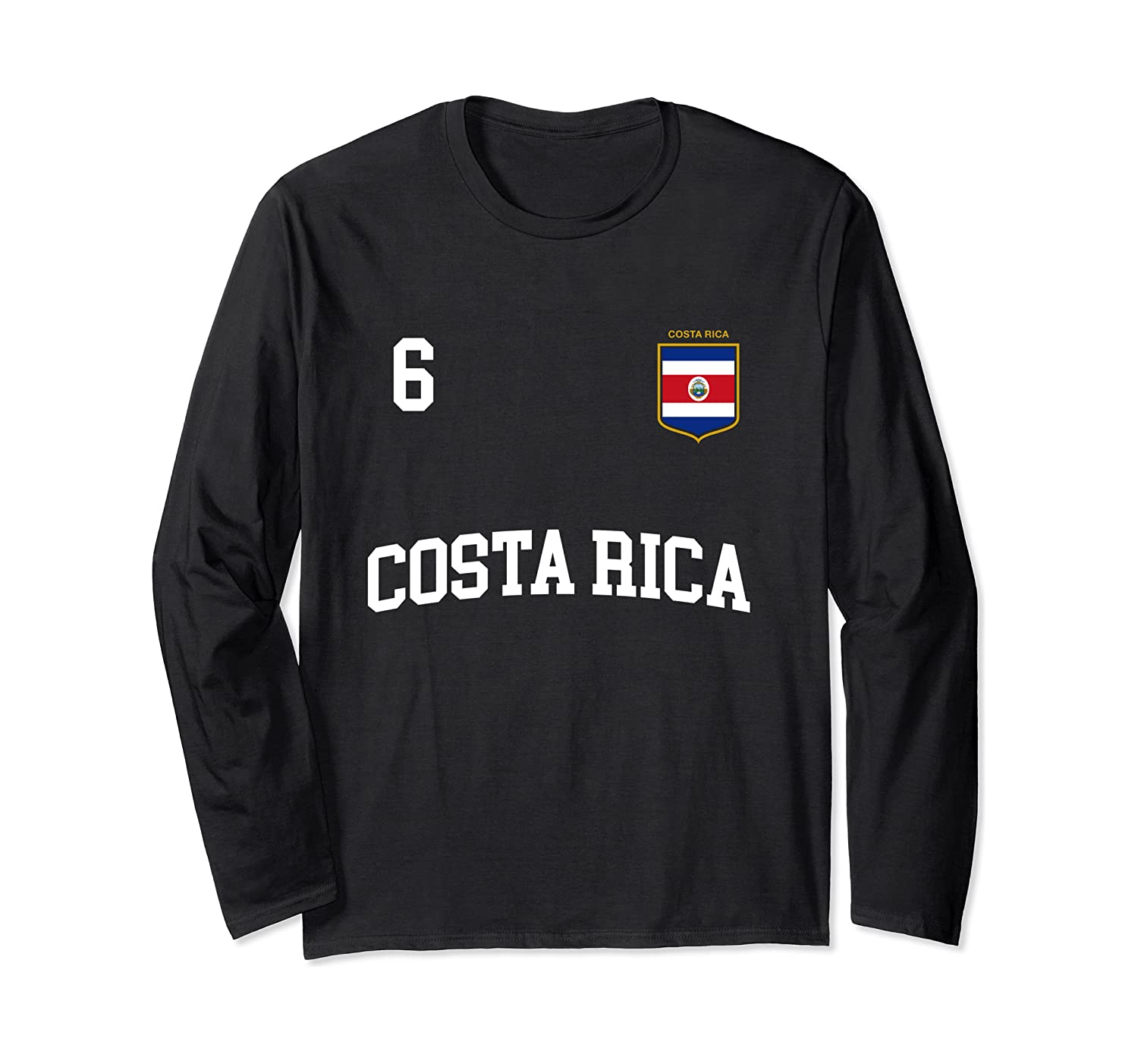 Costa Rica Long Sleeve Shirt 6 Costa Rican Flag Football