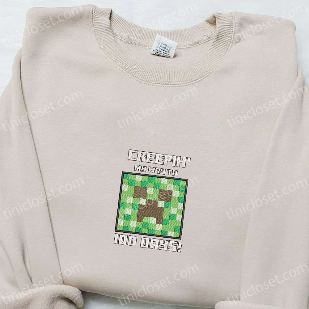Creepih’ My Way To 100 Days Embroidered Shirt, Saint Patrick’s Day Embroidered Hoodie, Best Holiday Gift Ideas