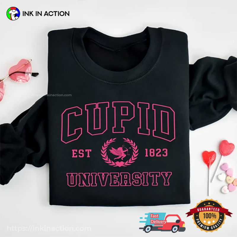Cupid University Est 1823 Funny College Valentine’s Day Shirts
