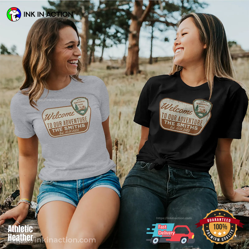 Custom National Park Sign Family’s Adventure Retro Comfort Colors T-shirt