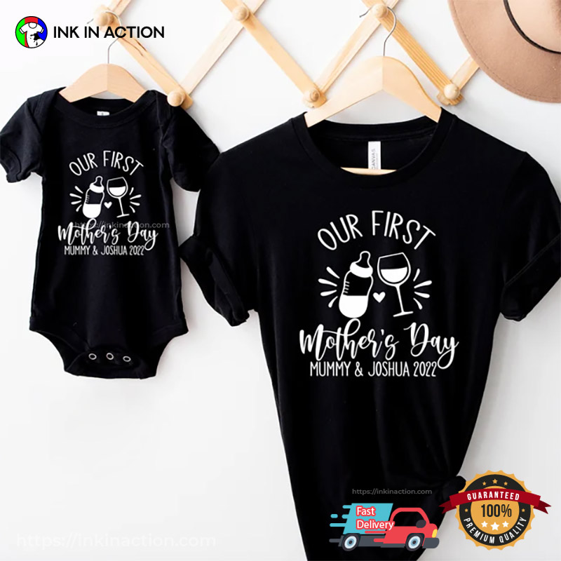 Customized Our First Mother’s Day Matching Mom And Baby T-shirt