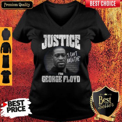 Cute Justice For George Floyd Shirt I Can't Breathe V-neck
