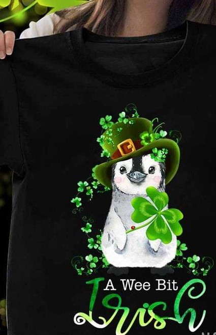 Cute Penguin A Wee Bit Irish Saint Patrick's Day Shirt