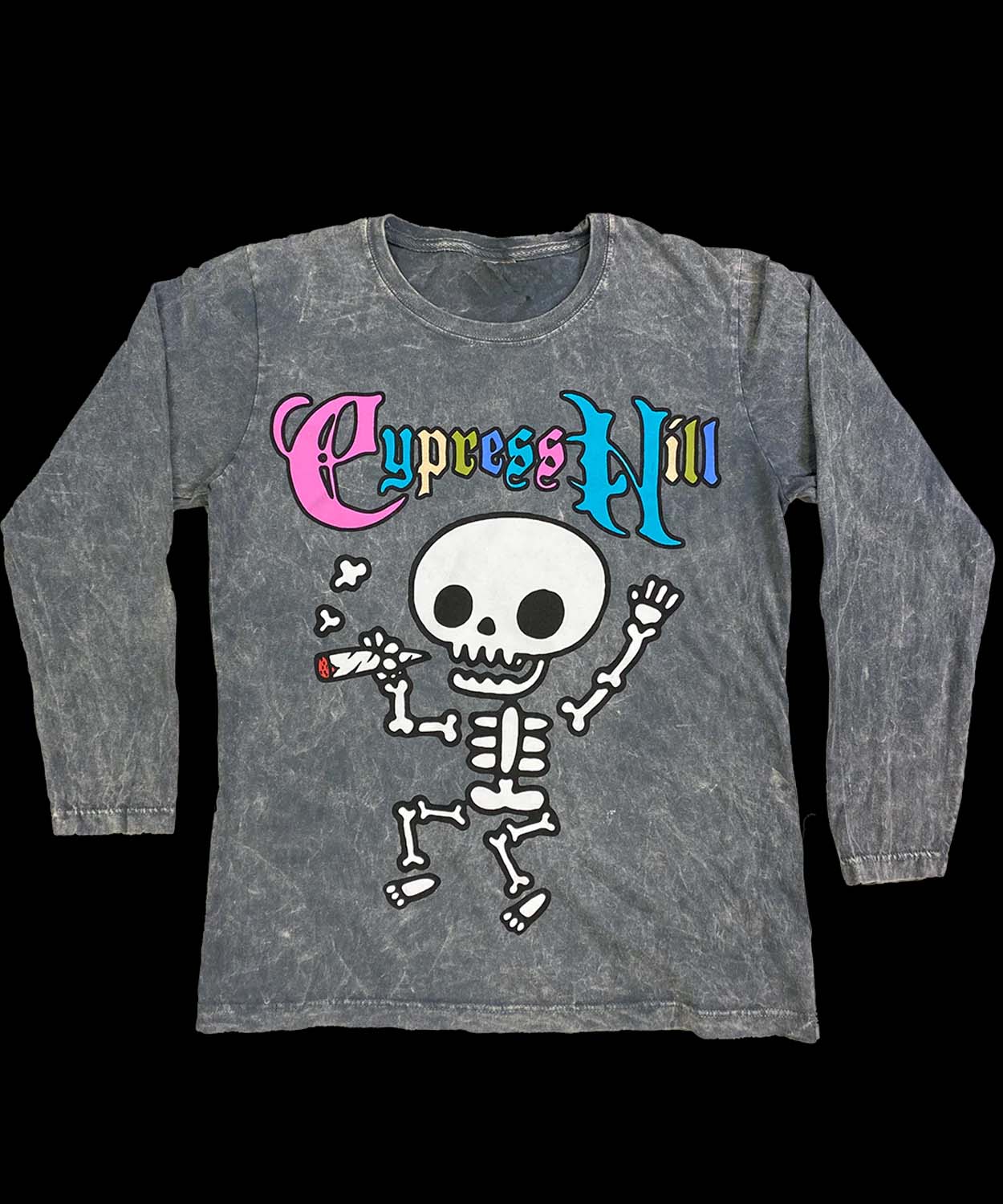 Cypress Hill Merch Soloman Skeleton Women’s Long Sleeve T-shirt In Mineral Wash