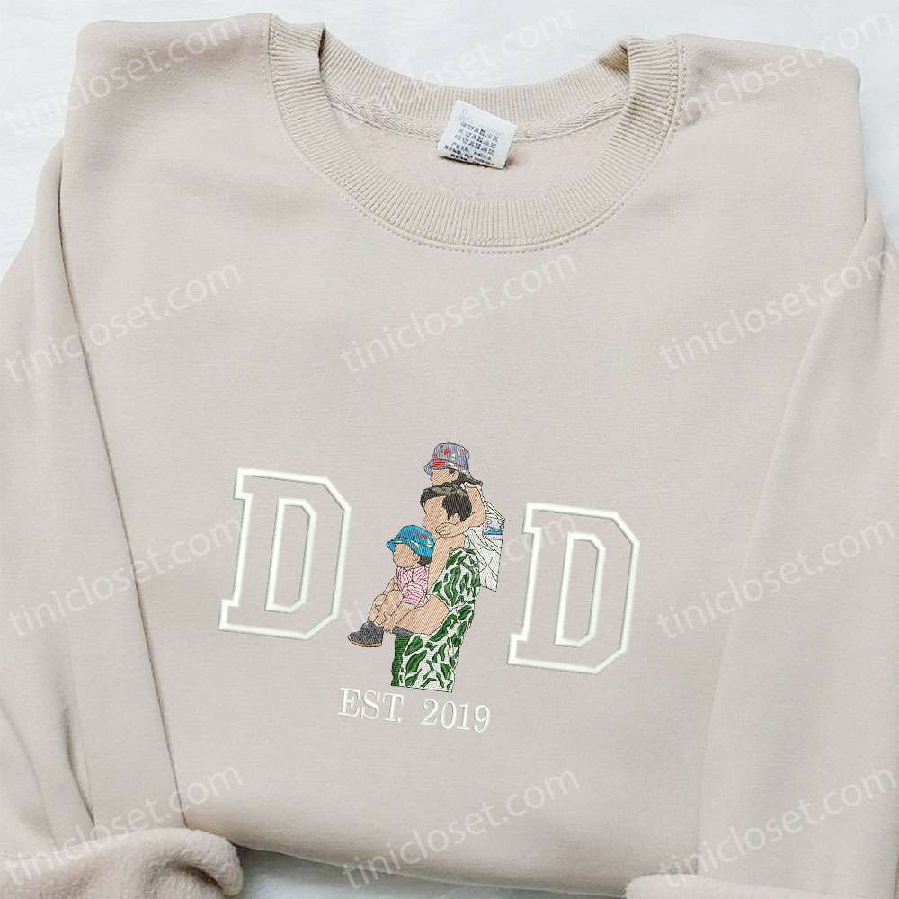 Dad And Kids Father’s Day Embroidered Shirt