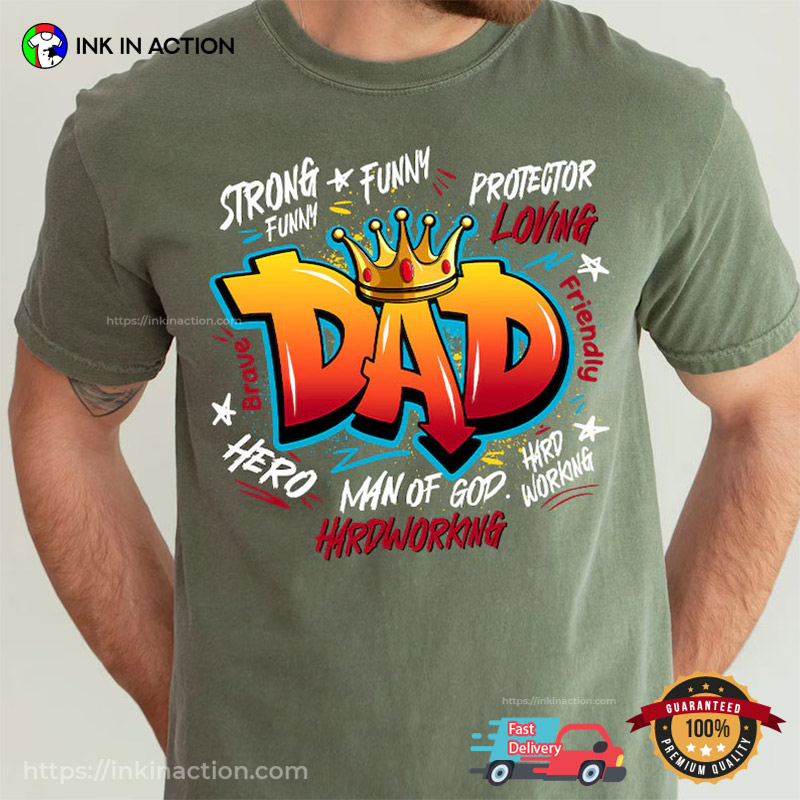 Dad Man Of God, Happy Father’s Day Comfort Colors Shirt