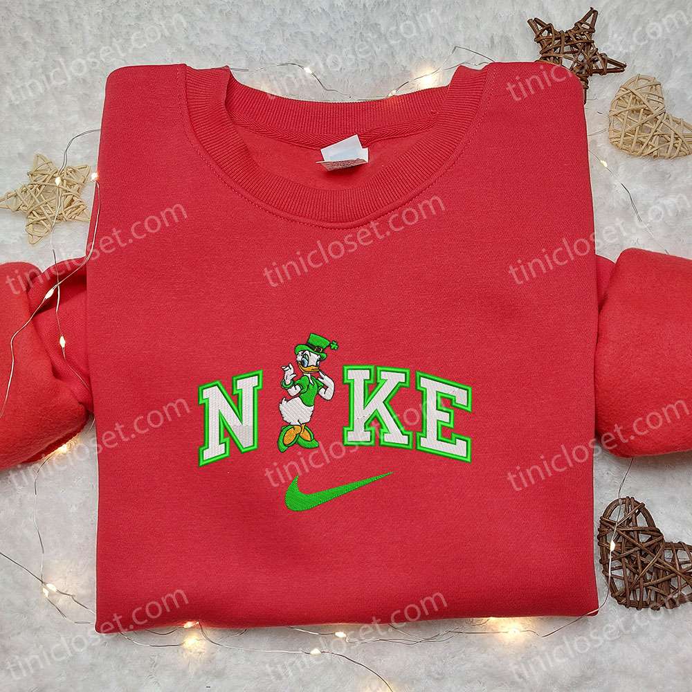Daisy Duck Saint Patrick X Nike Embroidered Shirt, Disney Characters Embroidered Shirt, Saint Patrick’s Day Embroidered Hoodie