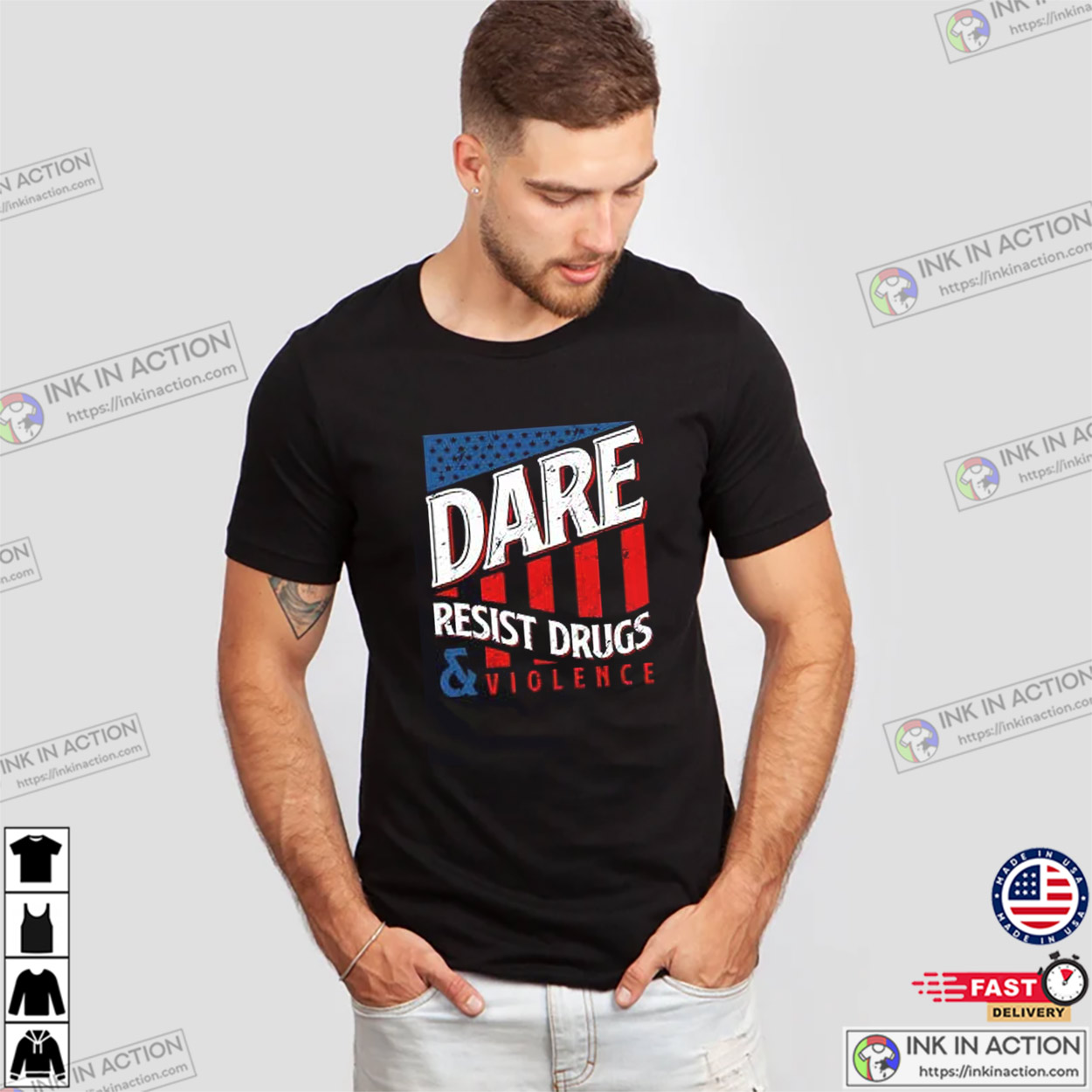 Dare Ewsist Drugs & Violence Usa Flag Shirt