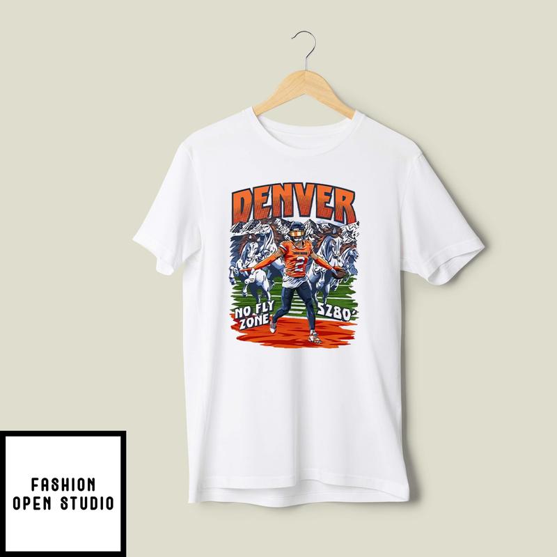 Denver Broncos No Fly Zone Sz80′ Dark Horse X Pat Surtain 2 T-shirt
