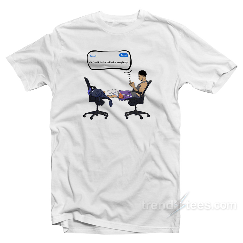 Devin Booker Can't Talk Bball T-shirt