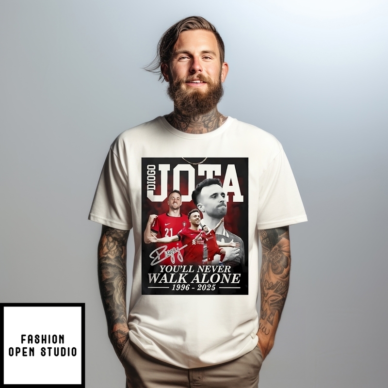 Diogo Jota You’ll Never Walk Alone 1996 2025 Signature T-shirt