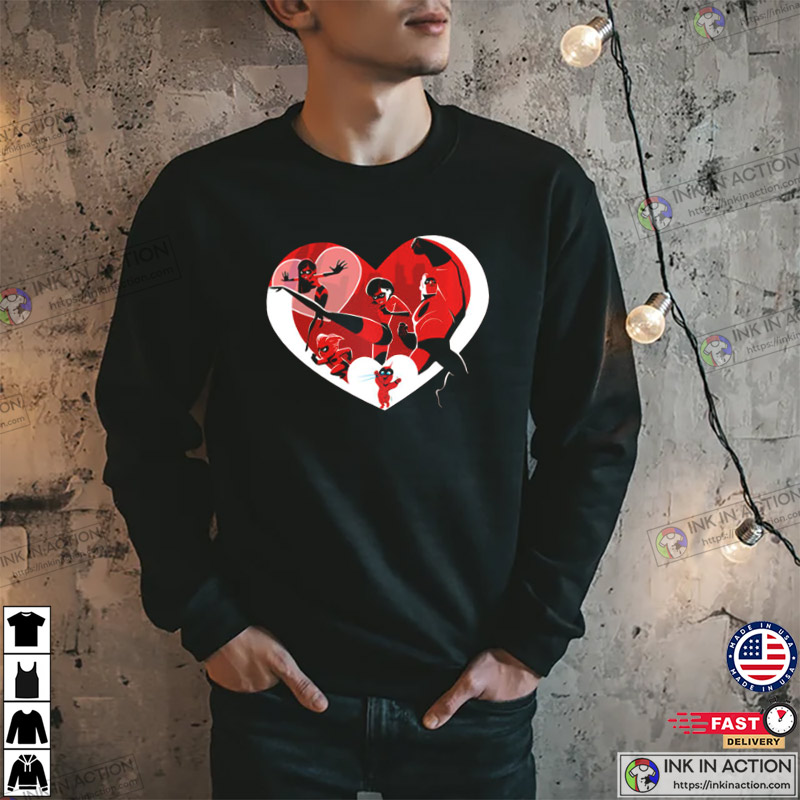 Disney And Pixar’s The Incredibles Family Valentine’s Day Shirt