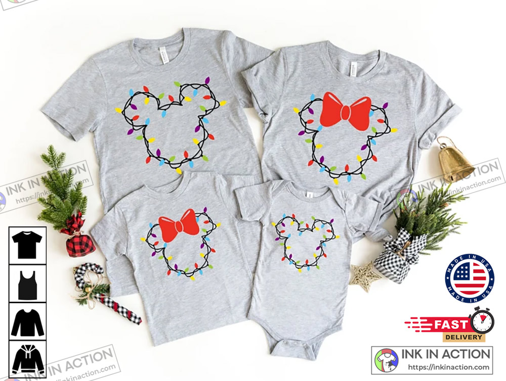 Disney Christmas Lights Mickey & Minnie Basic Shirts