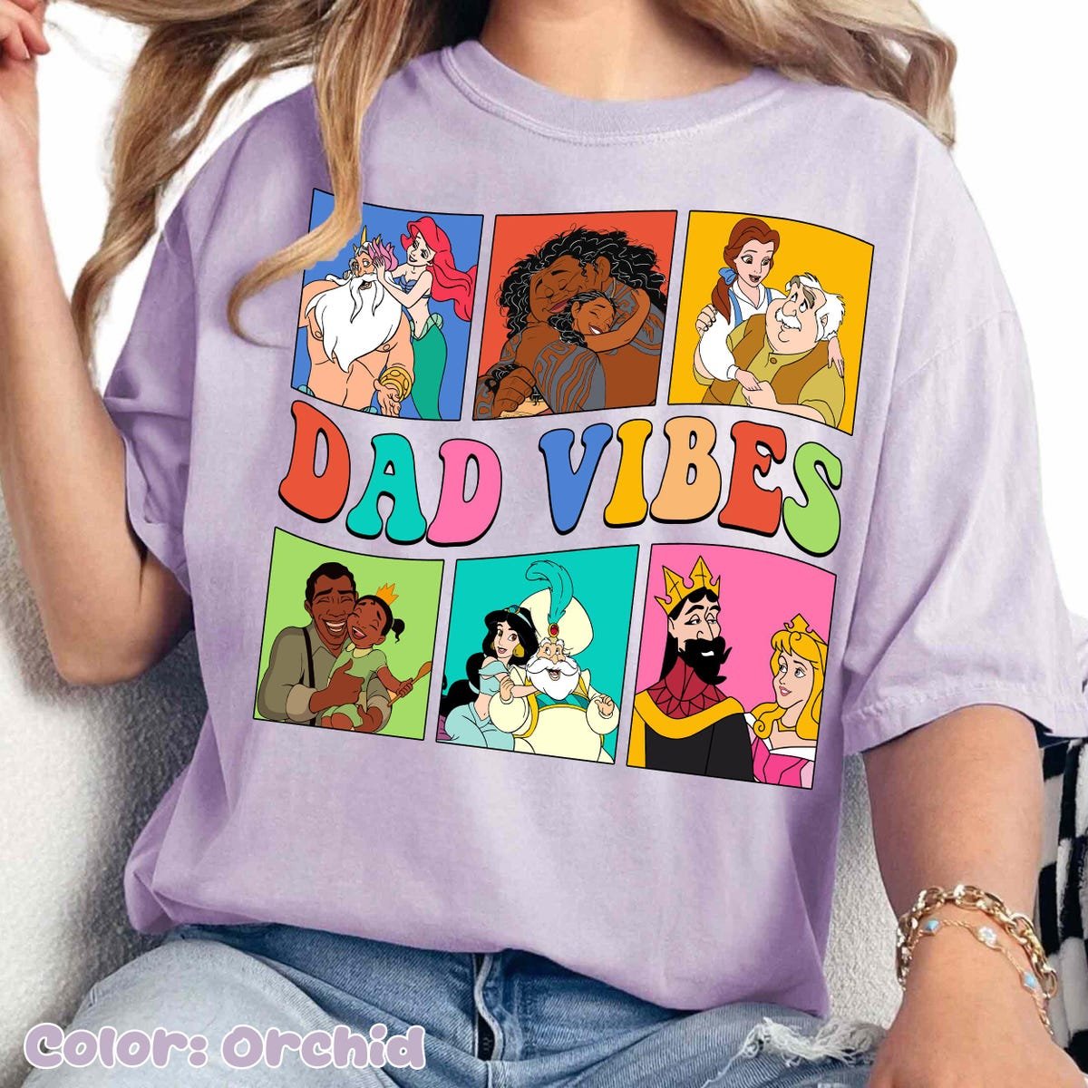 Disney Dad Vibes Shirt Retro Princess Father's Day Gift For Dad 2025