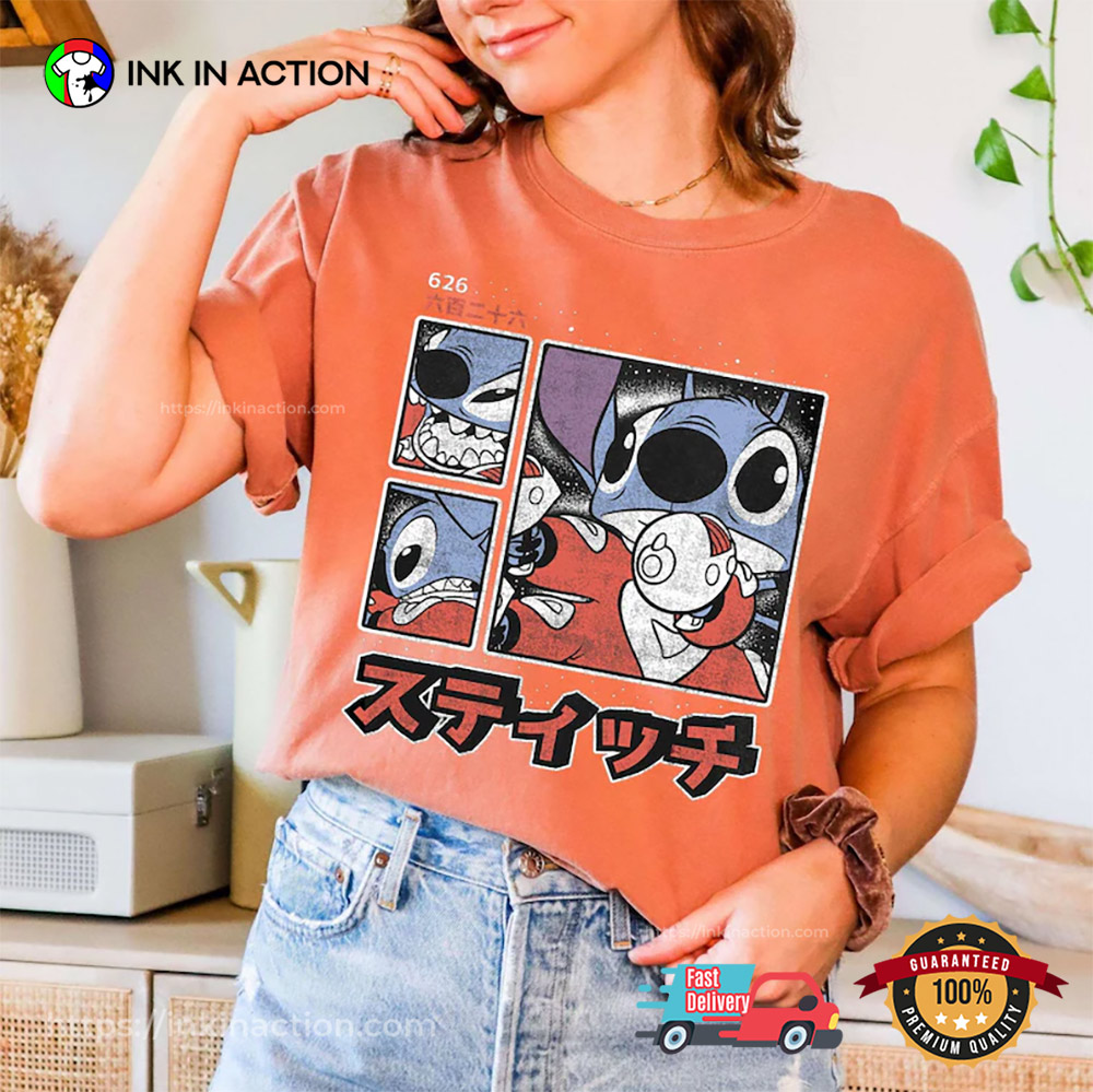 Disney Lilo & Stitch 626 Kanji Panels Comfort Colors T-shirt