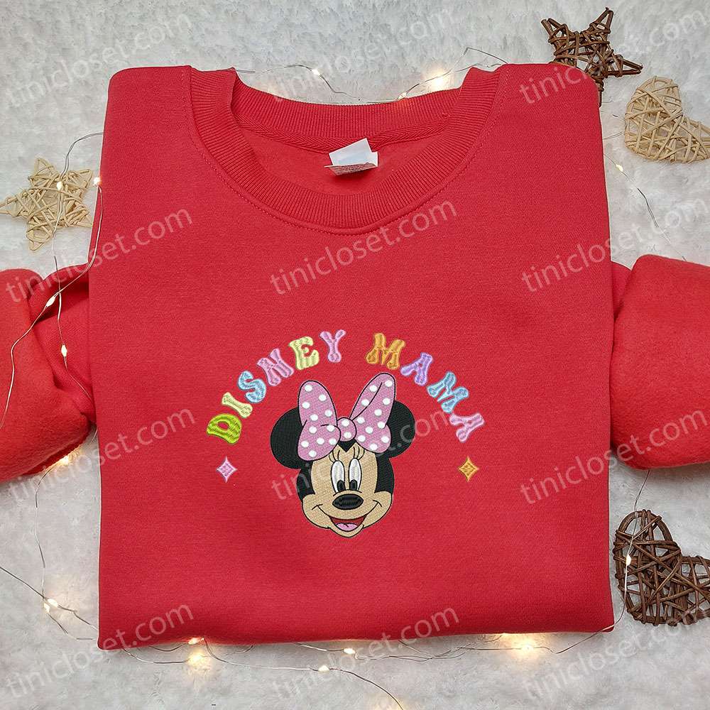 Disney Mama Minnie Embroidered Shirt, Mother’s Day Embroidered Hoodie, Best Gift For Mom