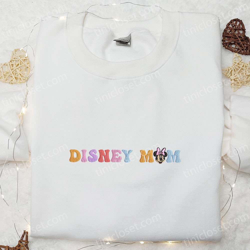 Disney Mom Minnie Mouse Embroidered Shirt, Disney Characters Embroidered Hoodie, Best Mother’s Day Gift