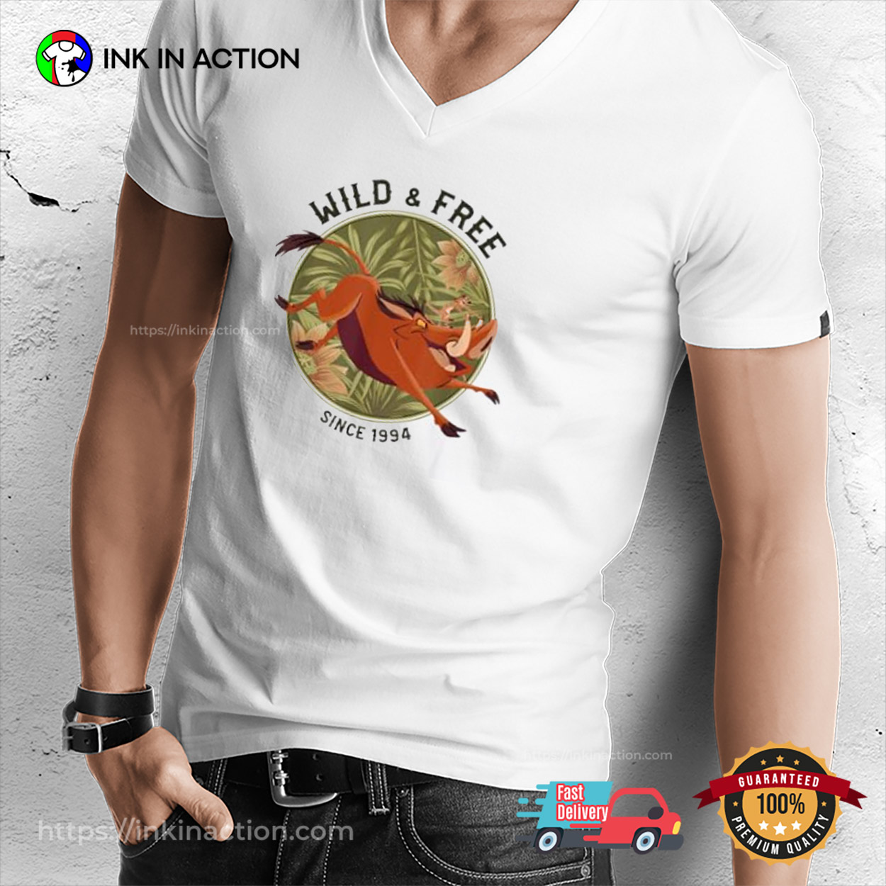 Disney The Lion King Timon Pumbaa Wild & Free Since 1994 T-shirt