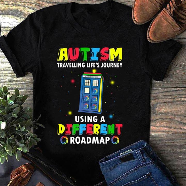Doctor Who Autism Travelling Life's Journey Using A Different Roadmap T-shirt