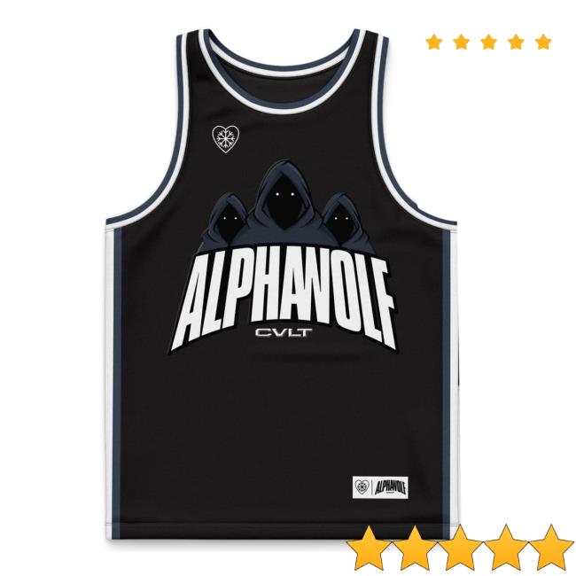 Down Right Merch Alpha Wolf – Black & White Custom Basketball Jersey
