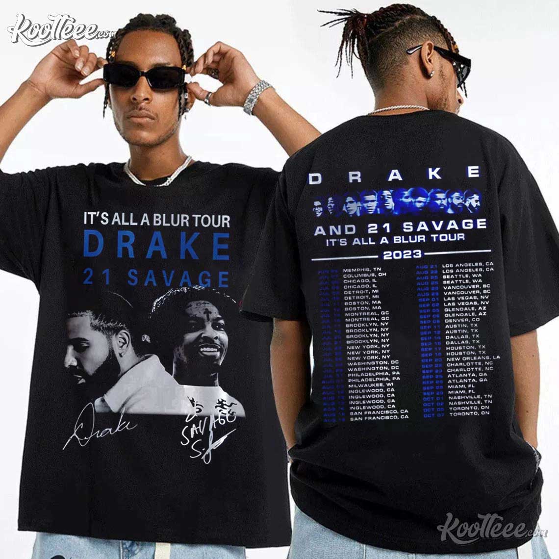 Drake 21 Savage It’s All A Blur Tour 2023 T-shirt