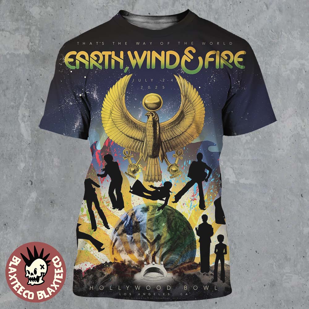 Earth Wind And Fire That’s The Way Of The World Los Angeles California 2025 Concert Poster At Hollywood Bowl On July 24 2025 All Over Print Shirt