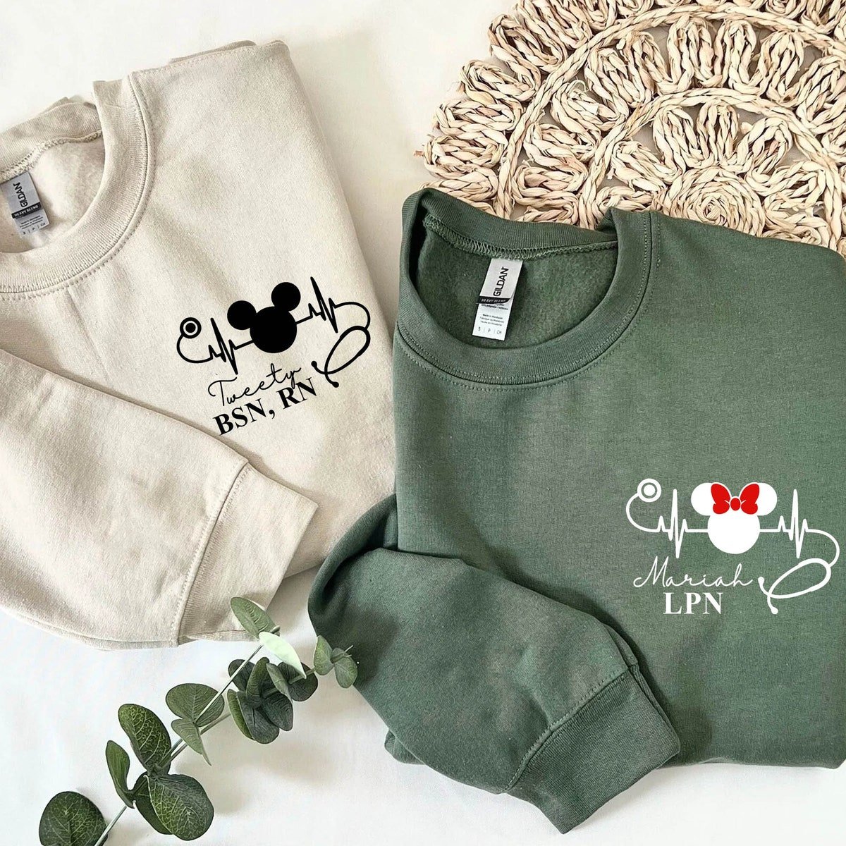 Embroidered Nurse Sweatshirt Mickey Minnie Nurse's Day Gift 2024