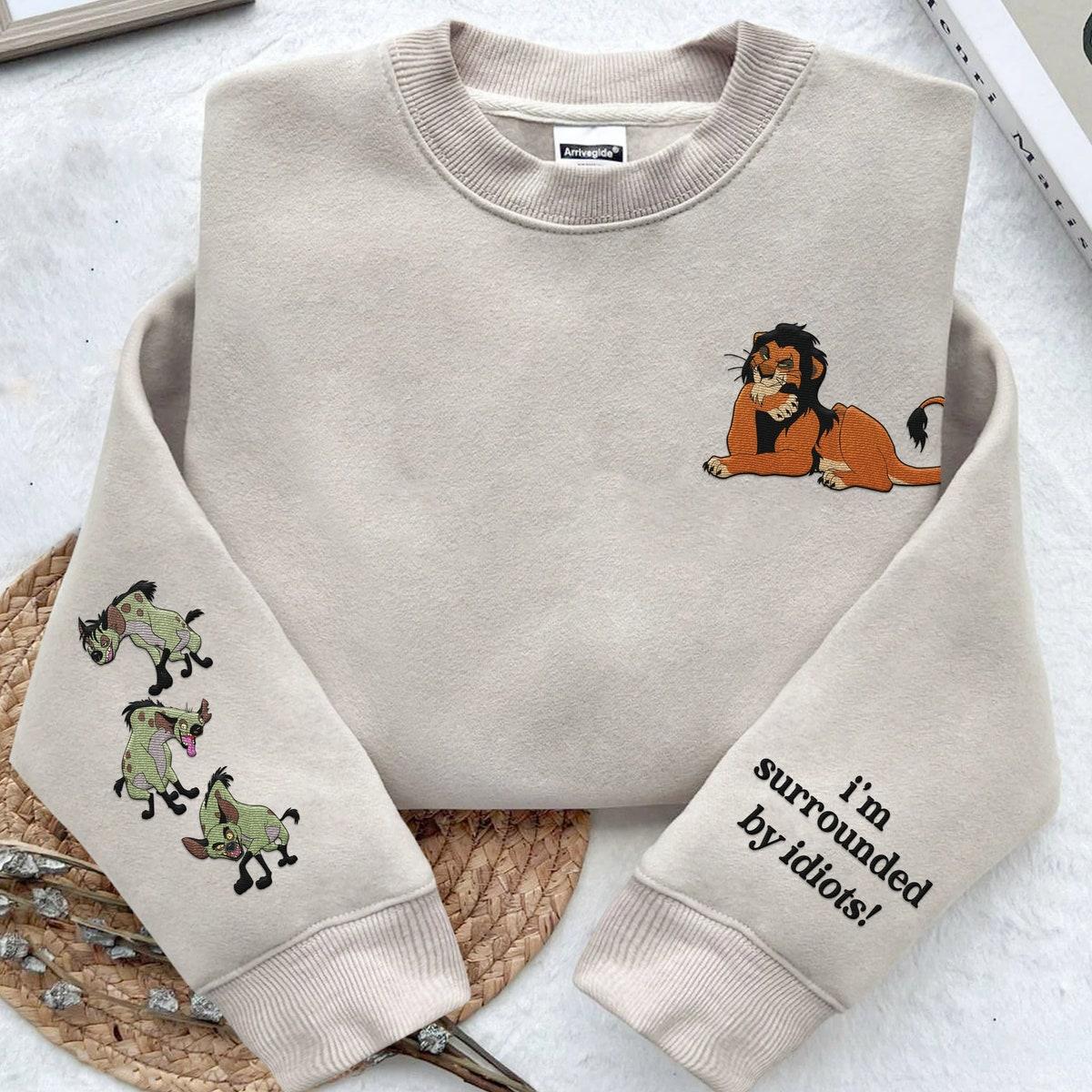 Embroidered Sleeve Scar I'm Surrounded By Idiots Sweatshirt 1