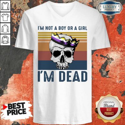 Excellent Skull Lgbt I'm Not A Boy Or A Girl I'm Dead Vintage V-neck