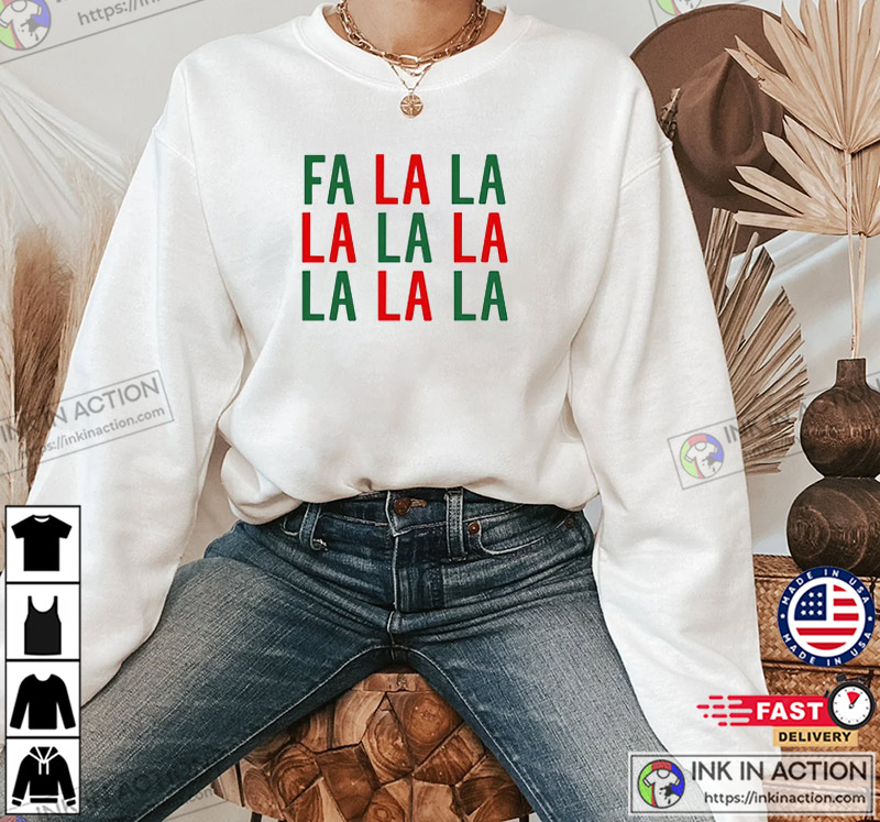 Fa La La La La Red & Green Christmas Holiday Shirt