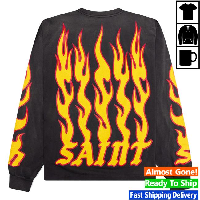 Feature Merch Store Saint Michael Soul On Fire Ls Tee – Black