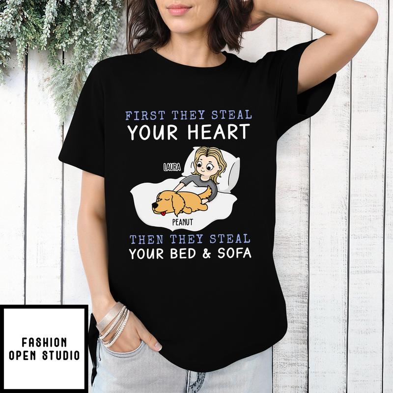 First They Steal Heart – Personalized Custom Unisex T-shirt