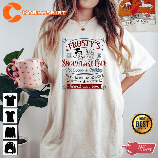 Frosty’s Snowflake Cafe Shirt Cute Christmas Tee