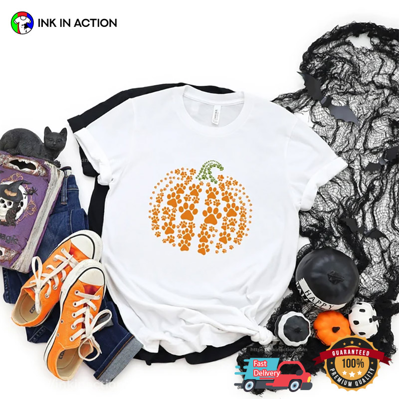 Giant Pumpkin Dog’s Paw Comfort Colors Thanksgiving Shirt