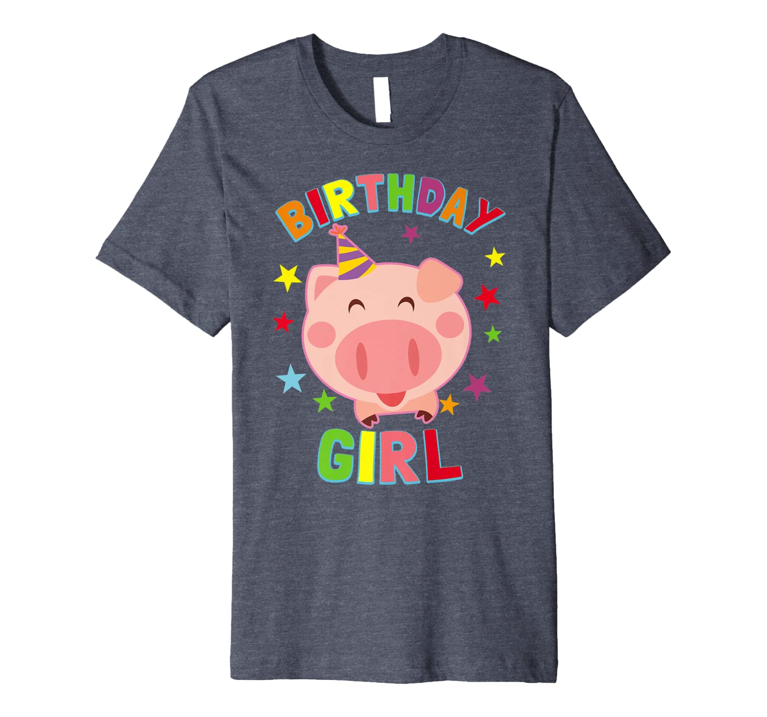 Girl Birthday Pig Bday Party Kids Gift For Girls Cute Piggy Premium T