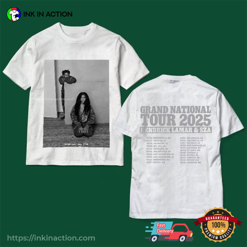 Grand National Tour 2025 Kendrick Lamar & Sza 2-sided T-shirt