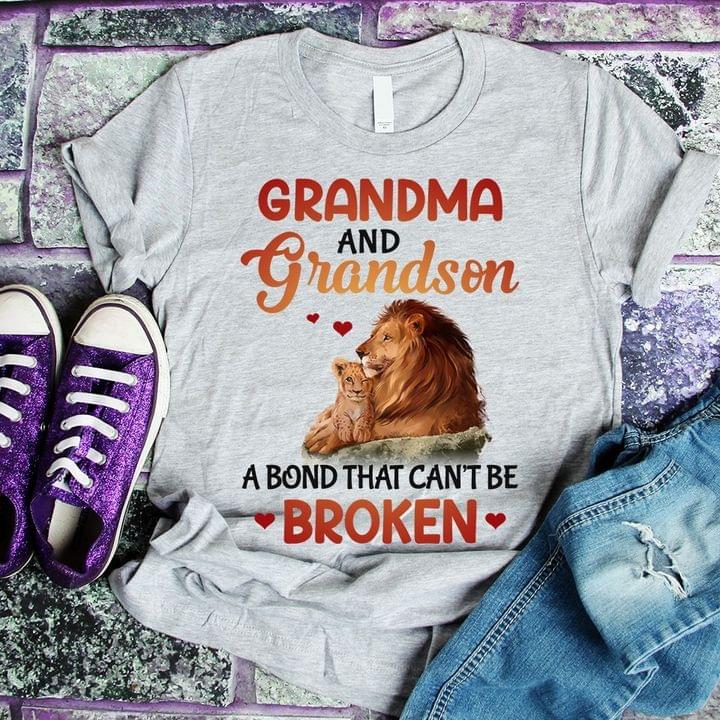 Grandma And Grandson A Bond That Can't Be Broken Lion Animals Shirt