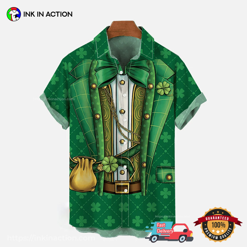 Green St. Saint Patrick’s Day Tuxedo Costume Hawaiian Shirt