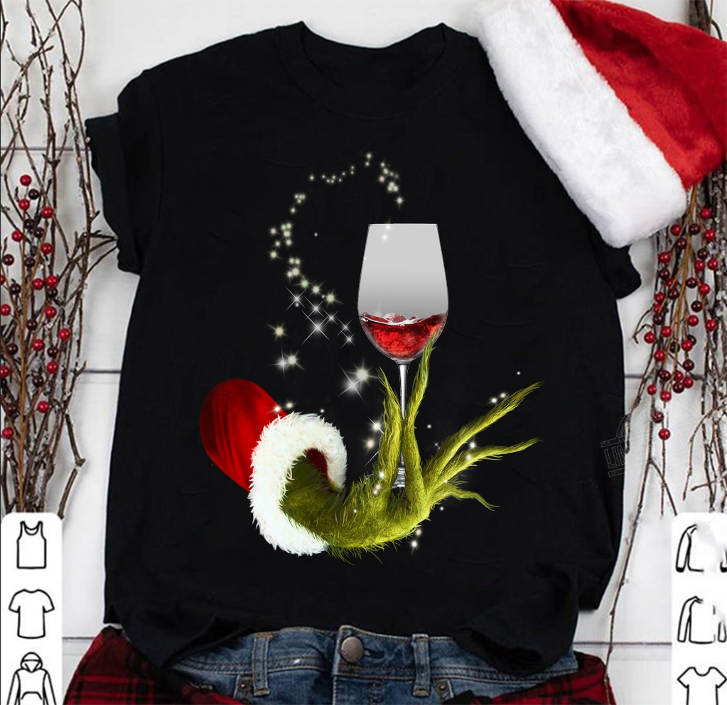 Grinch Hand Holding Glass Of Wine 