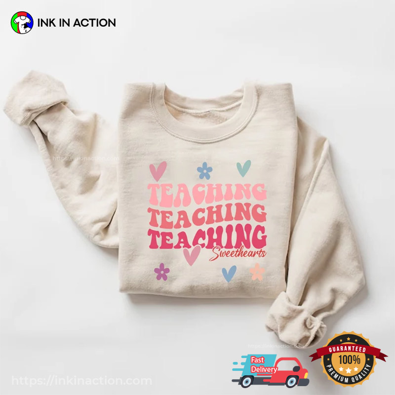 Groovy Retro Teacher Valentine’s Tee