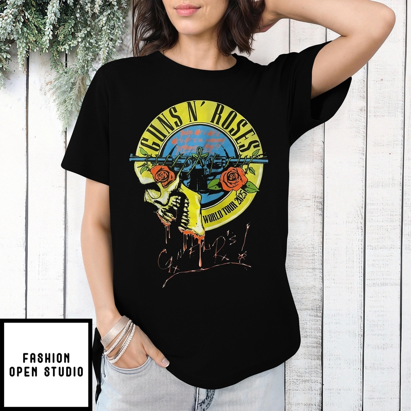 Guns N’ Roses 2025 World Tour Skull T-shirt