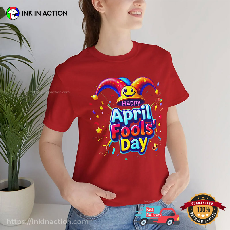 Happy April Fools’ Day Colorful Jester Hat Cofort Color Tee