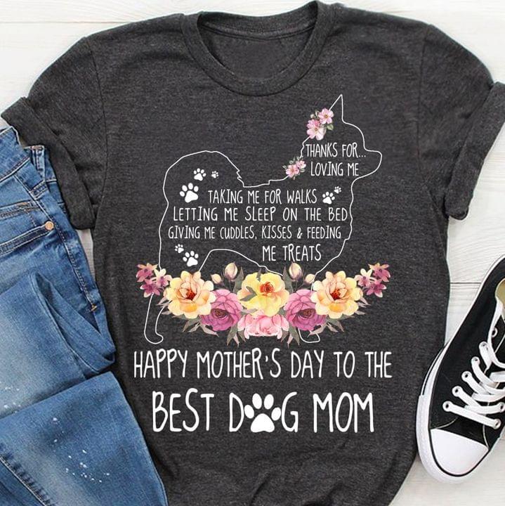 Happy Mother's Day To The Best Dog Mom With Gorgeous Colorful Flowers Shirt