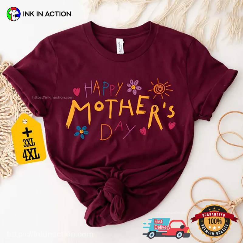 Happy Mother’s Day Kid Art Comfort Colors Tee