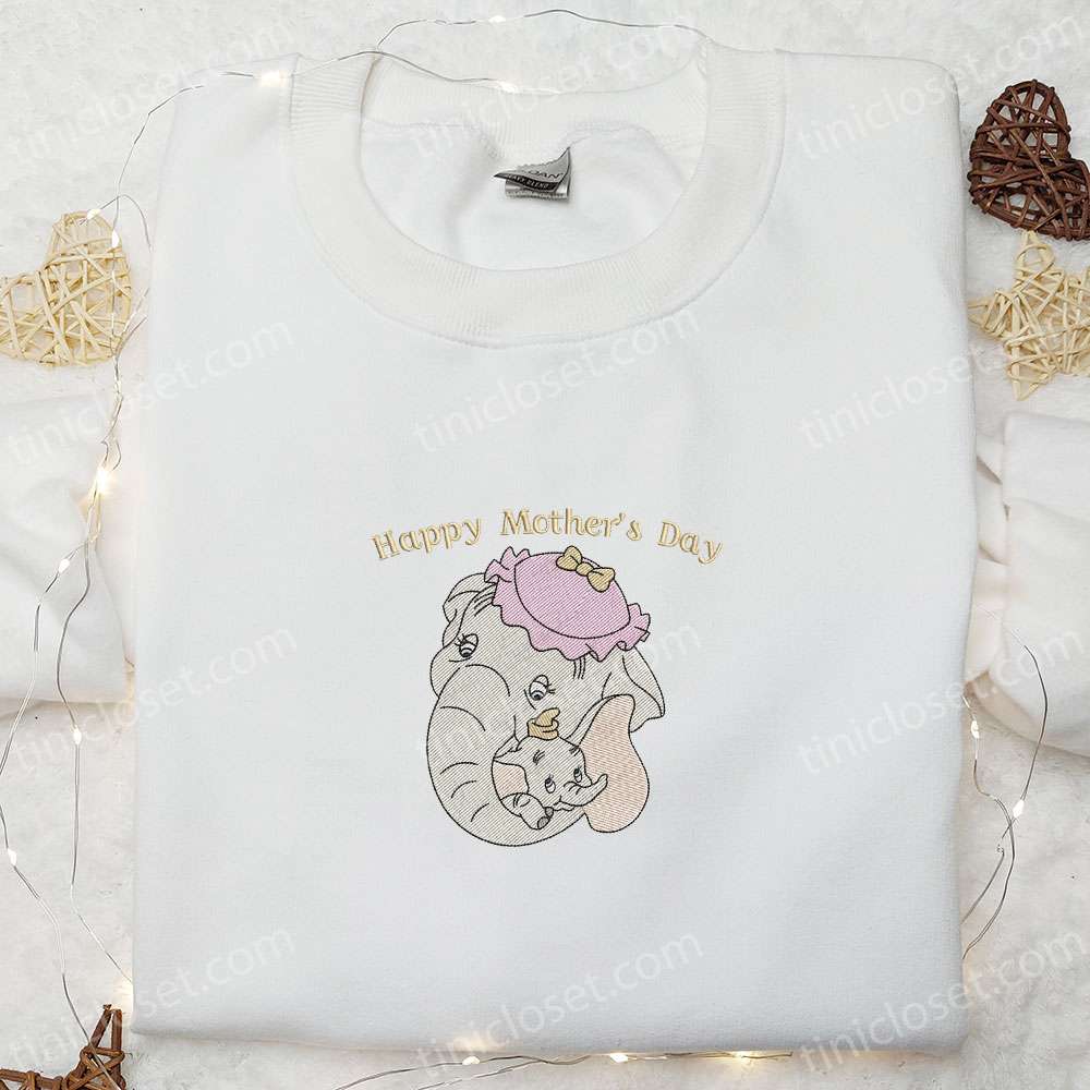 Happy Mother’s Day Mrs Jumbo And Dumbo Embroidered Shirt, Disney Characters Embroidered Hoodie, Best Mother’s Day Gift Idea