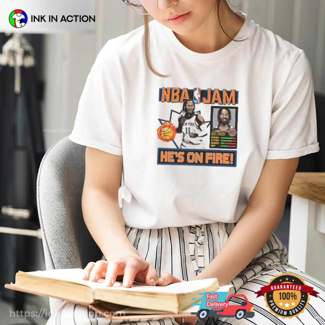 He’s On Fire Jalen Brunson Nba Jam T-shirt