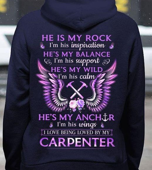 He Is My Rock I'm His Inspiration He's My Balance I'm His Support He's My Wild I'm His Call Anchor Angel Wings Flowers Shirt