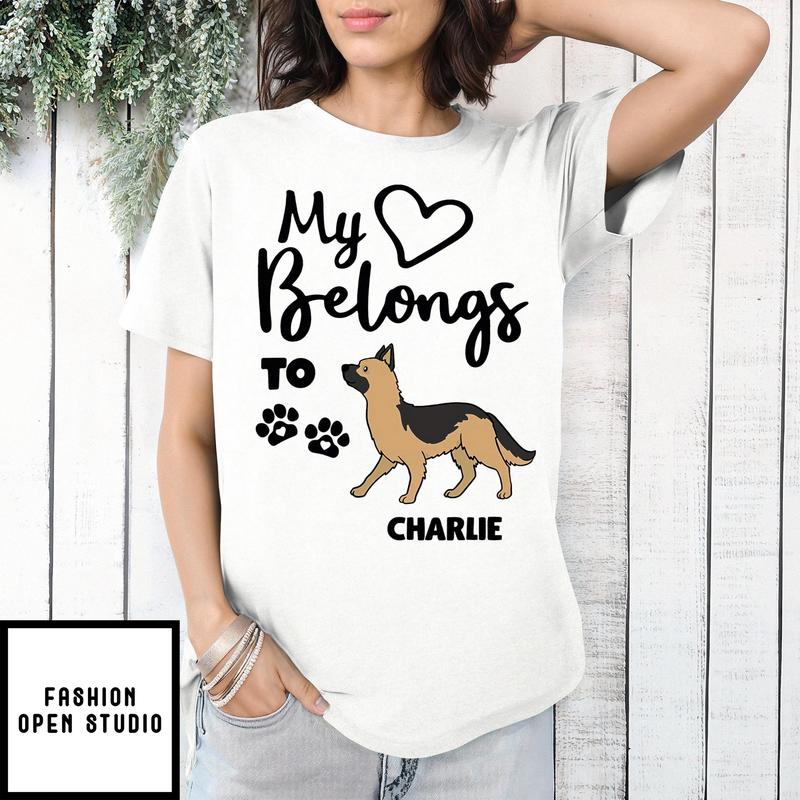Heart Belongs To Dog – Personalized Custom Unisex T-shirt