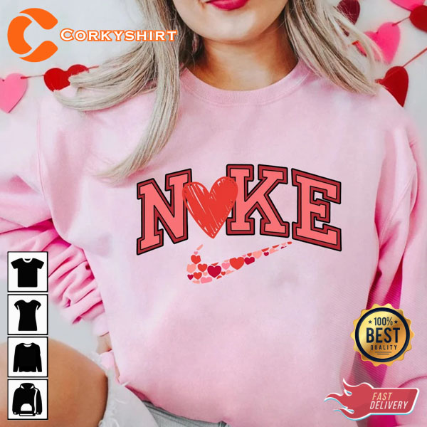 Heart Valentine’s Day N1ke Cute Valentine’s Day Gift For Valentines Sweatshirt
