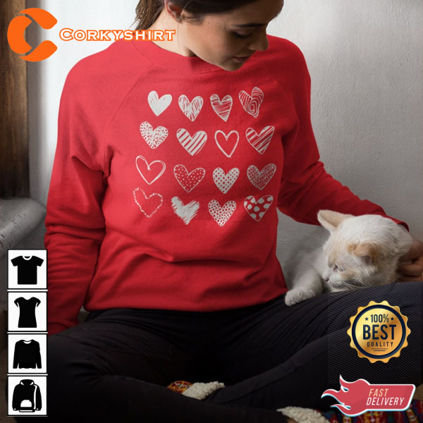 Hearts Valentine’s Day 3d Heart Gifts For Her Valentines Shirt